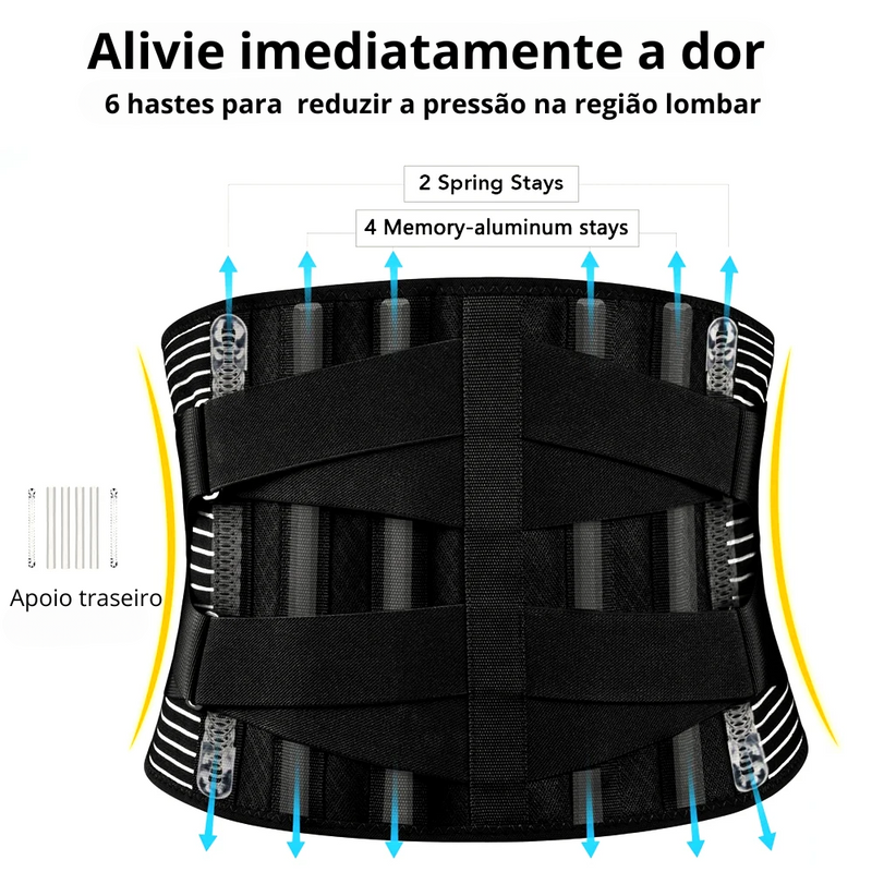 Cinto de apoio traseiro respirável para homens e mulheres, 6 estadas