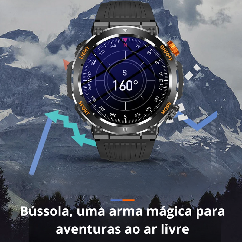 Smartwatch Esportivo, relógio inteligente possui um design elegante e durável