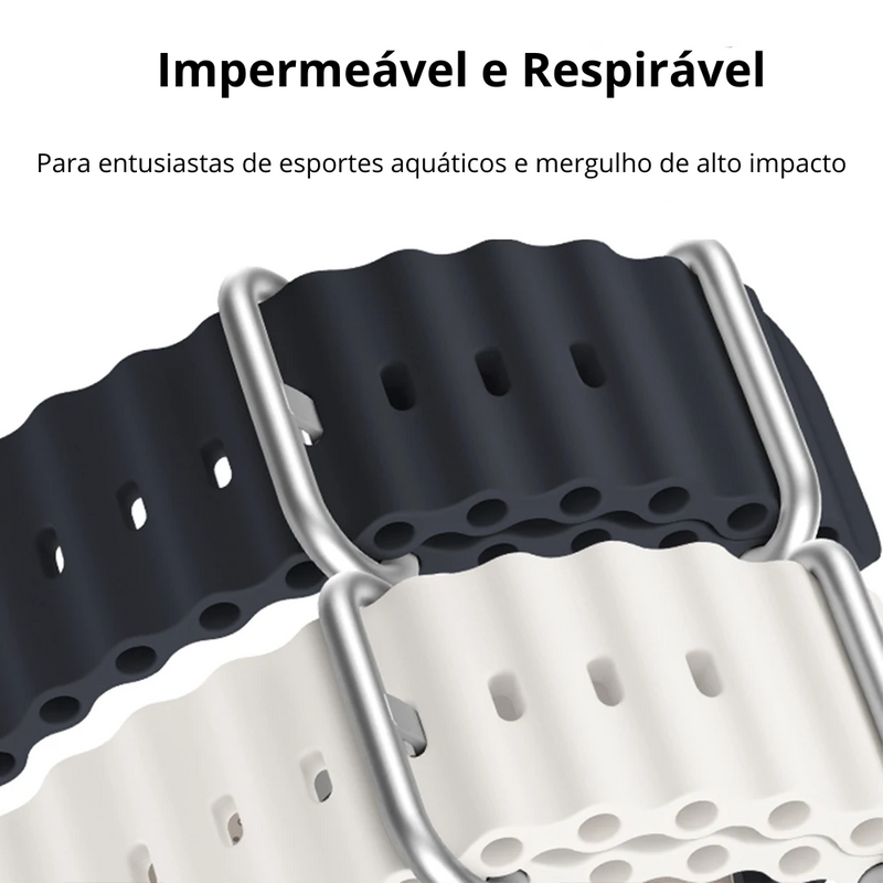 Pulseira de Silicone para Apple Watch, Compatível com Séries 9 a 3, SE e 6, Disponível em Vários Tamanhos