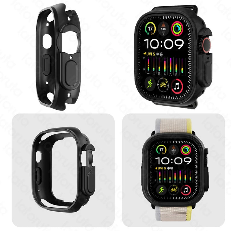 Capa de silicone macia para Apple Watch, Capa protetora para iWatch Ultra 2, Cobertura total de 49mm