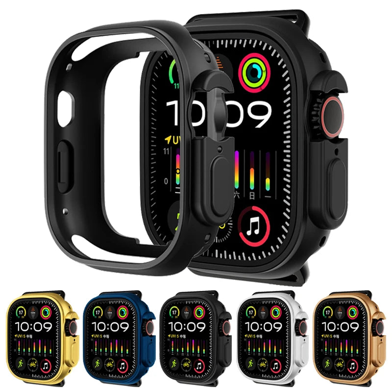 Capa de silicone macia para Apple Watch, Capa protetora para iWatch Ultra 2, Cobertura total de 49mm